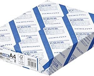 Kokuyo KB Paper, White Degree 80%, Paper Thickness 0.09 mm, 64gsm, A4, 500 Sheets, FSC Certified, Japan Import (KB-39N)